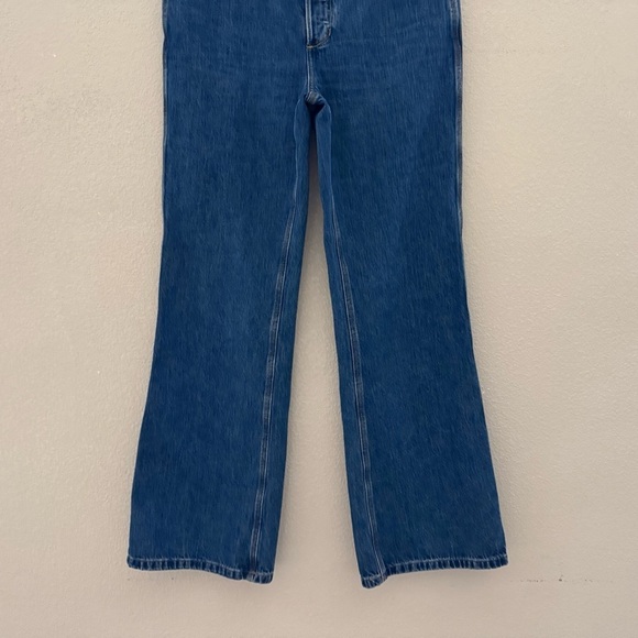 Favorite Daughter Olympia Flare Jeans High Dark Denim Blue Button Fly Retro 29 - Picture 7 of 16